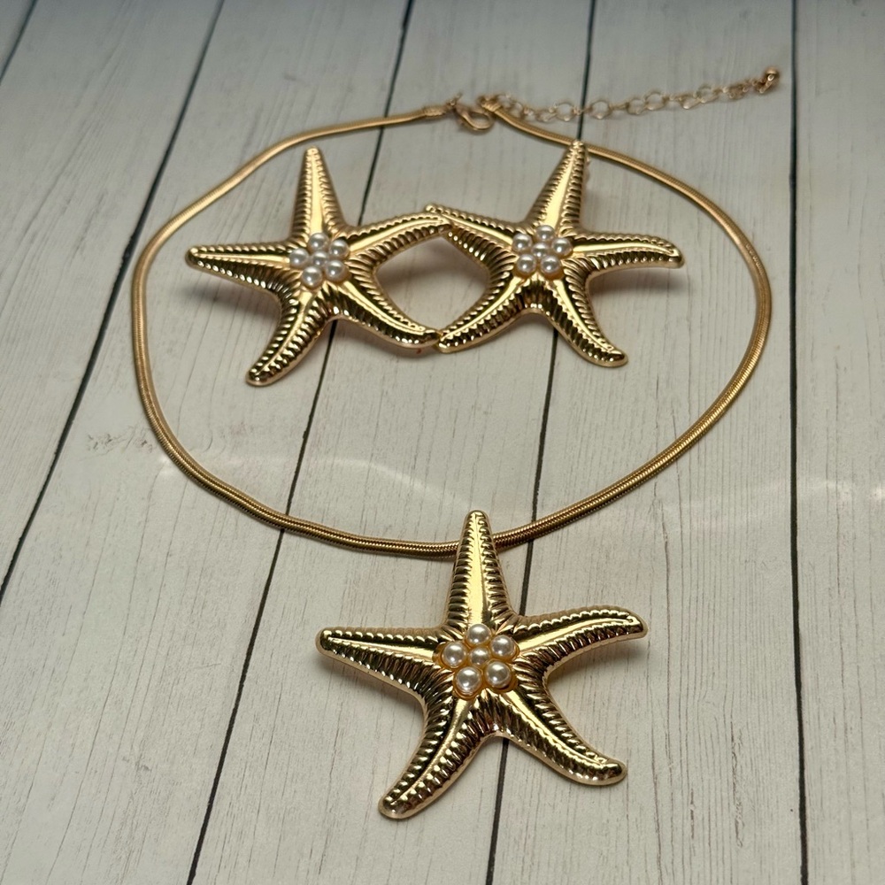 Boutine LA Gold Starfish Necklace Set